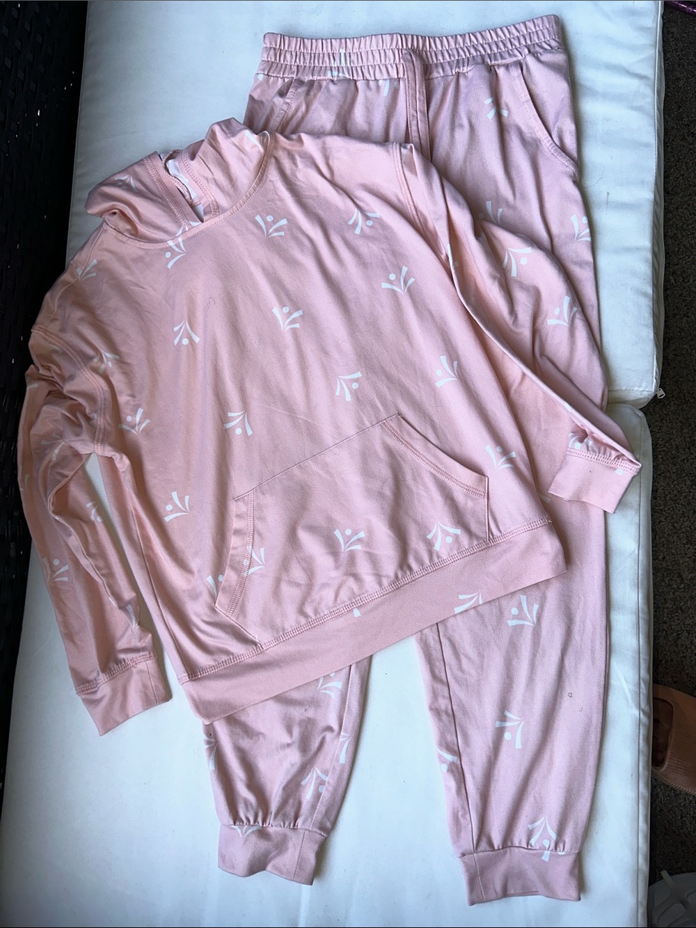Maurices Light Pink Printed Kids Pajama Set